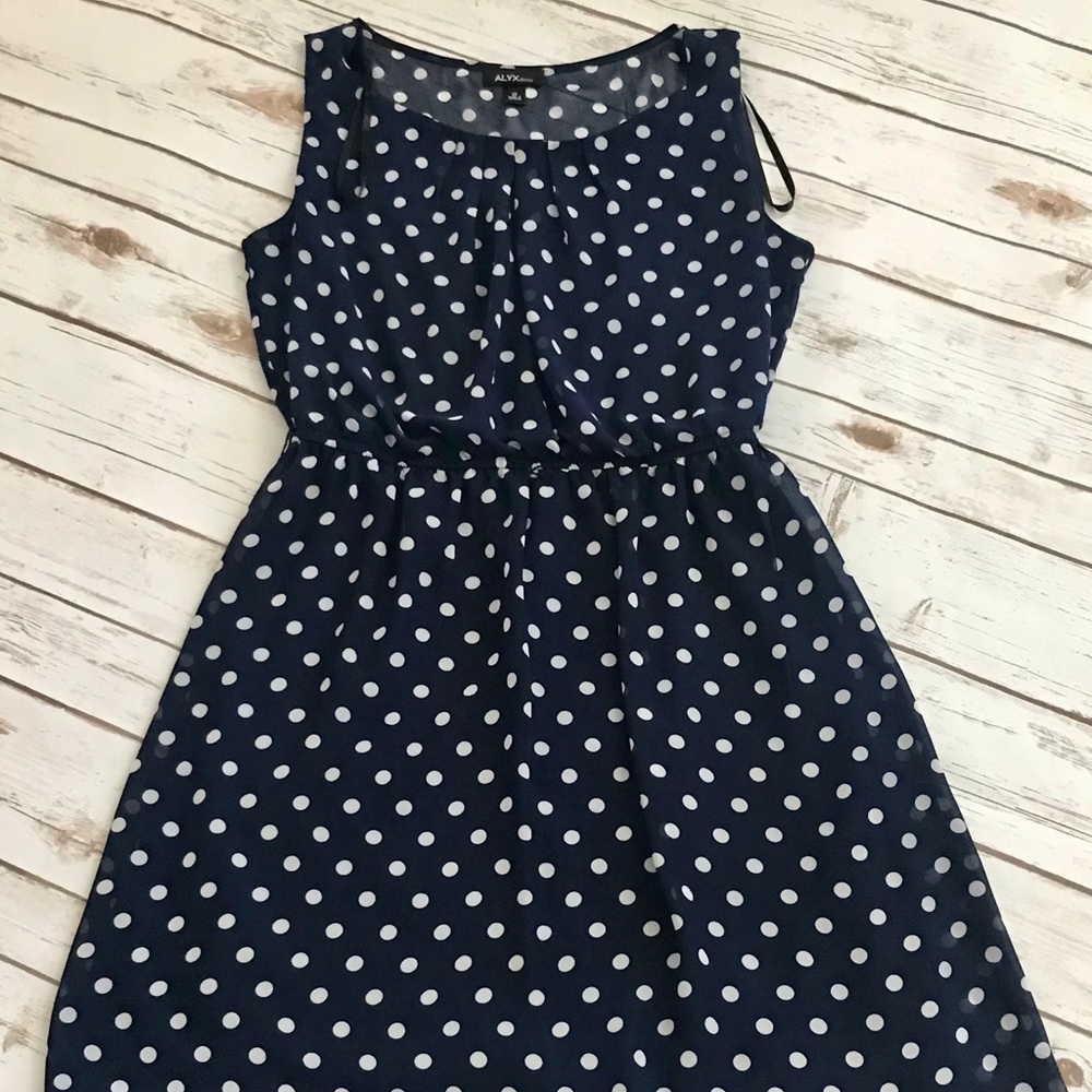 Navy Blue Polka Dot Midi